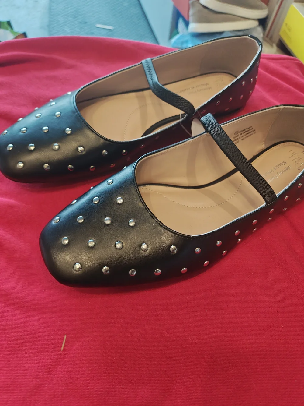 Time and Tru Black Studded Mary Jane Kids Shoes